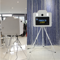 Tripod Aluminium Trendi untuk Photo Booth Anti Gores, Kompatibel dengan Printer DNP HiTi, Layar Sentuh 21.5 inci, Photobooth Pesta