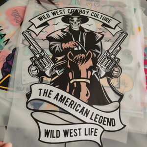 สติกเกอร์การ์ตูนคุณภาพสูง กันน้ำ ทนความร้อน ผลิตจากเรซิ่น PET ซักได้ เป็นมิตรต่อสิ่งแวดล้อม สำหรับเสื้อผ้า พร้อมใช้งานสำหรับเสื้อยืด - Product Image 1