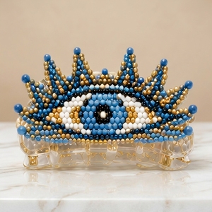 Pinces à <span class=keywords><strong>cheveux</strong></span> en acétate de plastique, motifs yeux de démon, style coréen personnalisé, romantiques, pour femmes, idéales pour le bureau, lot en vrac écologique - Product Image 1