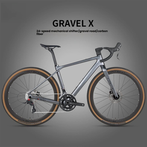 Bicicleta de Carreras de Carbono Gravel X RS-24S 700C, 24 Velocidades, Frenos de Disco Hidráulicos Completos, Eje Pasante, Cuadro Rígido, Ruedas de Aleación de Aluminio - Product Image 1