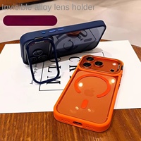 Étui magnétique transparent en acrylique avec cordon et support d'objectif pour coque rigide 17/16, design simple