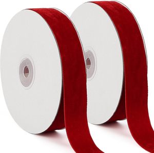 Pita beludru merah gelap Burgundy 38mm 1.5 inci untuk pohon Natal, pembungkus Hadiah, buket bunga, dekorasi karangan bunga, pembuatan pita - Product Image 1