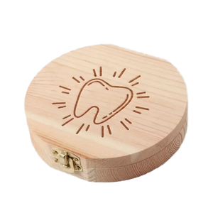 Caja Organizadora de Madera de Pino Ecológica para Guardar Dientes de Leche, Personalizable, Rectangular, para Niños, Recuerdo de Bautizo, Cumpleaños - Product Image 1