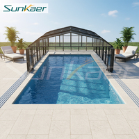 Carpas de Exterior Impermeables de Policarbonato y Aluminio de Entrega Rápida, Casa Iglú para Piscina, Domo para Piscina