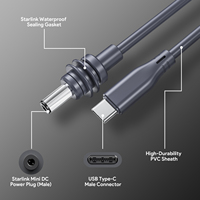 Cable Adaptador de Corriente USB Tipo-C DC de Múltiples Longitudes (2M/3M/5M/10M/15M) Compatible con Starlink para Cámara