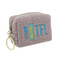 6 pièces de monnaie en peluche, pochette à fermeture éclair avec porte-clés pour cadeau Boutique, porte-monnaie mignon et pelucheux avec Logo personnalisé