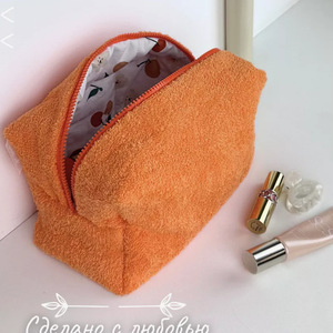 Cute plush towel toiletry bag, large capacity, travel portable skincare and cosmetics <b>storage</b> bag, creative <b>makeup</b> bag - Product Image 4