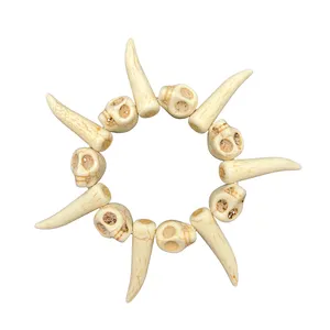 Hot Halloween bracelet skull horn beaded jewelry man holiday gifts men bracelet