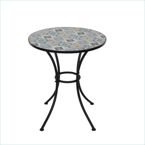 Mosaïque Table Pliable Extérieur Patio Balcon Imperméable Fer Mosaïque Café Table Salle À Manger Salon Bistro Loisirs Mosaïque Chaise - Product Image 1