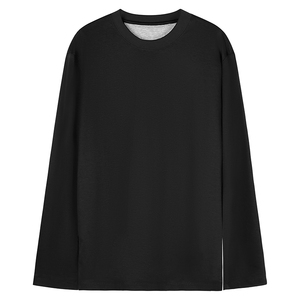 T-shirt à manches longues pour homme de haute qualité, coton à fibres longues, ammoniaque liquide italienne, spandex <span class=keywords><strong>Asahi</strong></span> importé, toucher luxueux - Product Image 2