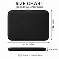 Funda para Portátil de Poliéster Reciclado Personalizada, Ecológica, Acolchada, con Cierre, Protectora, Fabricante OEM ODM