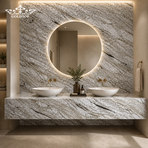Dalles de granit GOLDTOP Blue Dunes avec motif de dunes, bleu ardoise, naturel, poli, fini mat, pour comptoirs de cuisine et salle de bain - Product Image 2