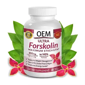 Premium Pure Forskolin Capsules Voor Gewichtsverlies Coleus Forskohlii Wortelextract Buikbreker Supplement Complex Aloë Vera Poeder