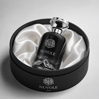 Emballage personnalisé, flacon de parfum transparent noir de 30 ml, 50 ml, 100 ml, flacon de parfum vide en verre de luxe avec boîte cadeau cylindrique