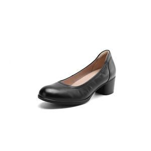 2025 printemps nouvelles femmes confortables sans lacet pompes à talons hauts en cuir véritable virgule talon hauteur augmentant <span class=keywords><strong>lait</strong></span> blanc - Product Image 5