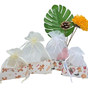 Sac cadeau en coton avec cordon de serrage, sacs en organza à cordon de serrage, pochette d'emballage - Product Image 2
