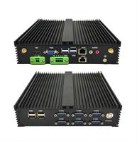 Pabrik kinerja tinggi disesuaikan kotak Mini Pc I7 CPU tanpa kipas kotak PC dengan 4 GPIO 8 USB 6 RS232