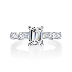 Anillo de Pareja de Plata de Ley 925 Yulaili Noble Luxurious Castle, Anillo de Compromiso, Regalo de Aniversario, Joya con Diamante Moissanita - Product Image 2