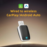 Nuevo Adaptador Inteligente Mini Plateado para Carplay Inalámbrico, Android Auto Inalámbrico, Adaptador de Carplay con Cable a Inalámbrico para Autos