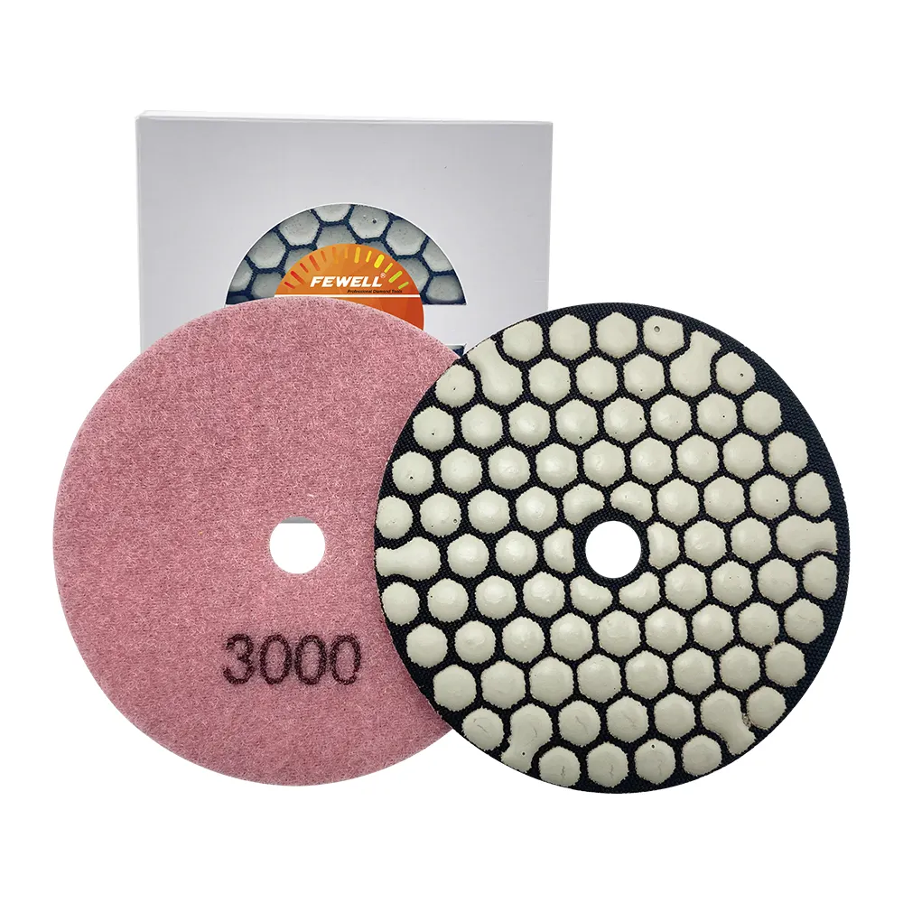 4 Zoll 100mm 3000 grit 7-Stufen-Kanten Detail Schleifen Diamant polier pads für Marmor beton Granit