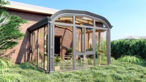 Solárium de Vidrio de Aleación de Aluminio de Doble Curvatura Hecho en China Directo de Fábrica, Montado en la Pared, para Dormitorio, Garaje Exterior, Atrio - Product Image 4