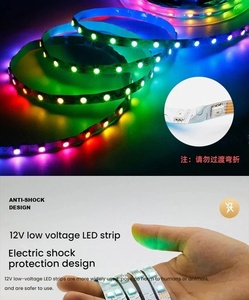 Bande lumineuse LED RGBIC WS2815 12V en forme de S, 5050, flexible, pleine couleur, intelligente, magique, à flux dynamique, programmable, adressable - Product Image 5