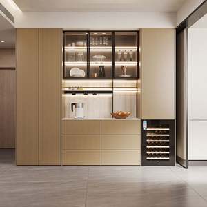 ตู้ข้างอเนกประสงค์ ทนทาน สวยงาม สำหรับห้องครัว ห้องรับประทานอาหาร ห้องนั่งเล่น พร้อมลิ้นชักเก็บของขนาดใหญ่ ดีไซน์ทันสมัย ทำจากไม้ - Product Image 1