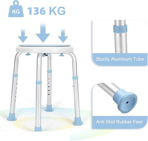 Simplywalk Aluminum Alloy 136KG Bath Shower Chair Round Strong Shower Room People MDR CE Certification Distributor Program - Product Image 4