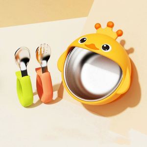 ชามอาหารซิลิโคนปลอดสาร BPA เป็นมิตรกับสิ่งแวดล้อม ดีไซน์สำหรับเด็ก ชามสำหรับเด็กวัยหัดกินพร้อมคุณสมบัติการยึดติด - Product Image 2