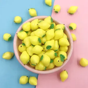 도매 미니어처 3D 과일 수지 카보 숑 귀여운 시뮬레이션 애플 딸기 레몬 DIY Scrapbooking 쥬얼리 매력 액세서리