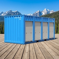 Contenedor de envío de autoalmacenamiento de 20 pies con puertas enrollables, persiana enrollable, puerta de apertura lateral, contenedores de envío