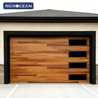 Portes de garage sectionnelles électriques RICHOCEAN de style américain en aluminium et bois isolées