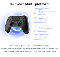 Manette de jeu sans fil LinearButton CS-P4026 /PC/Android/iOS avec moteur de vibration, boutons programmables, haut-parleur - Design élégant