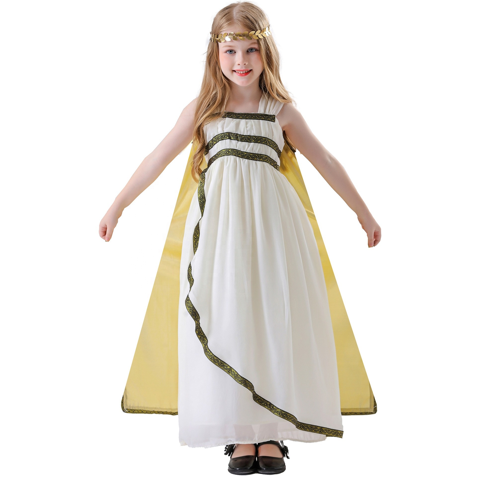 slim fit dress slacks White and Gold Girls Queen Cleopatra Dress Up Costume main image 0