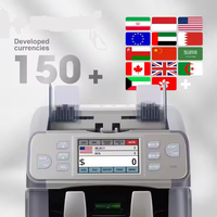 Machine portative de compteur d'argent de 208C double 1 + 1 poches discrimine la devise et détecte la contrefaçon pour le chèque de caisse enregistreuse