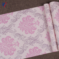 Papier peint adhésif mural classique Jinyi H1245, crème florale rose et noir, à coller et à décoller