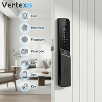 Serrure de porte intelligente Vertexis à reconnaissance faciale 3D, WiFi, application Tuya, empreinte digitale, reconnaissance de la veine palmaire, stockage cloud de classe C