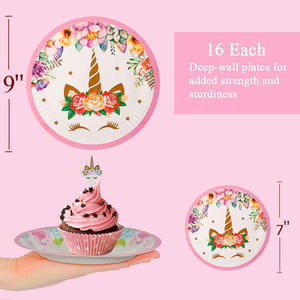 Set di decorazioni per feste di compleanno per bambini da 192 pezzi forniture per feste a tema unicorno arcobaleno di buon compleanno per bambina - Product Image 3