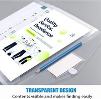 Sobres de Plástico, Sobres de Polipropileno, Carpetas Transparentes para Documentos, Sobres para Archivos Tamaño Carta Estadounidense y A4 con Bolsillo para Etiquetas, para la Escuela y el Hogar