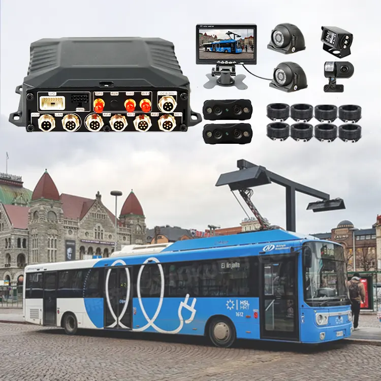 H.265 CMS phần mềm công cộng xe buýt Video Recorder GPS HDD di động DVR Kit 6CH wifi xe giám sát từ xa định vị 4 gam Mobil mdvr