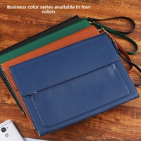 Carpeta de Archivos y Portadocumentos de Cuero A4, Gruesa, con Gran Capacidad, para Almacenamiento de Oficina