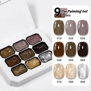 Esmalte de Uñas en Gel de 9 Colores Cálidos para Invierno, Gel Degradado para Pintar y Difuminar, Gel UV Semisólido de Alta Saturación en Lata - Product Image 3