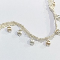 Cinta de Encaje con Borlas de Perlas Elegantes y Flecos de 2.2cm, Cinta Floral para Manualidades, Costura, Cortinas, Sofás, Almohadas y Decoración del Hogar