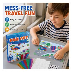 Vehicle Adventure DIY Foil Art <b>Kit</b> Reflective Car <b>Train</b> Airplane Cards Hands on Activity Travel Toy for Children - Product Image 4
