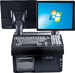 Sabao-impresora <span class=keywords><strong>tpv</strong></span> <span class=keywords><strong>pos</strong></span> de 15,6 + 15,6 pulgadas, dispositivo con pantalla HD única, teclado y cajón de efectivo, windows y cajero - Product Image 3