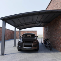 Auvent de stationnement en aluminium avec auvent de toit arqué Carports et jardin extérieur Caractéristiques pour balcon et auvent de pluie
