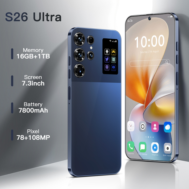 2026 Premium S26Ultra 5G LTE Smartphone 16GB RAM 1TB ROM Unlocked HD AMOLED Display Deca Core 108MP Camera Global Version