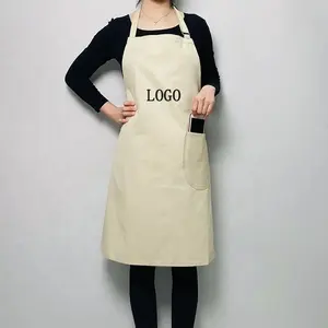 Hairdressing Aprons Beauty Salon Apron Adjustable Custom Print Logo Design Cotton Polyester Kitchen Apron With Pockets