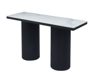 <span class=keywords><strong>Mesa</strong></span> <span class=keywords><strong>Consola</strong></span> Moderna de Piedra Sinterizada, Base Acanalada de Lujo, Mesas de Entrada, <span class=keywords><strong>Mesa</strong></span> Auxiliar de Sofá con Tapa de Mármol Nórdico para Sala de Estar - Product Image 3