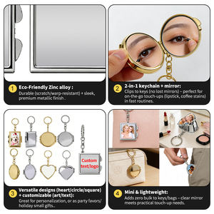 Espejo de Bolsillo en Blanco al por Mayor, <span class=keywords><strong>Precio</strong></span> de Fábrica, Espejo de Bolsillo Personalizado, Llaveros de Sublimación de Alta Calidad - Product Image 4